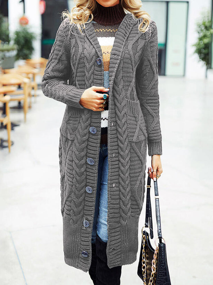 Casual Twist Knitting Long Sweater Cardigan