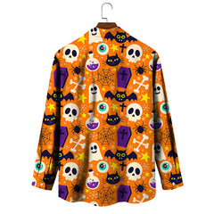 Men's Halloween Character Print Long Sleeve Shirt