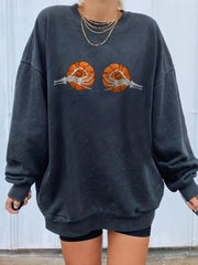 Pumpkin Fun Print Halloween Casual Sweatshirt