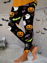 Happy Halloween Pumpkin Print Leggings