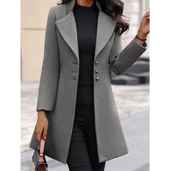 Lapel Solid Color Slim Coat