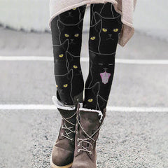 Casual Cat Print Leggings