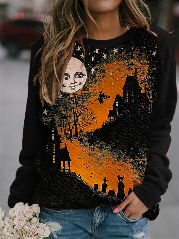 Halloween Mystical Night Vintage Art Sweatshirt