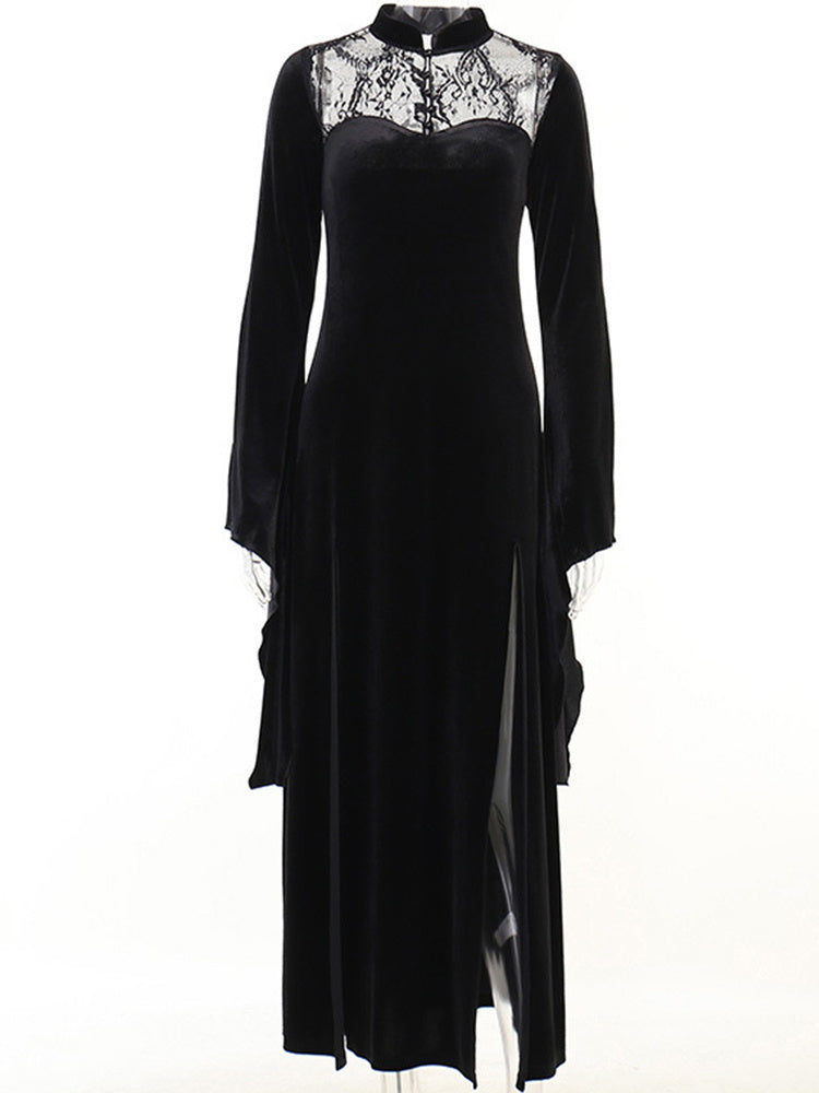 Halloween Gothic Lace Stitching Sexy Dress