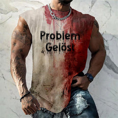 Men's Bloody Problem Solved Halloween Print Vest