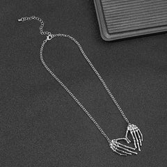 Gothic Punk Skeleton Hand Necklace