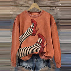 Halloween Classic Ruby Red Shoes Printed Casual Sweatshirt