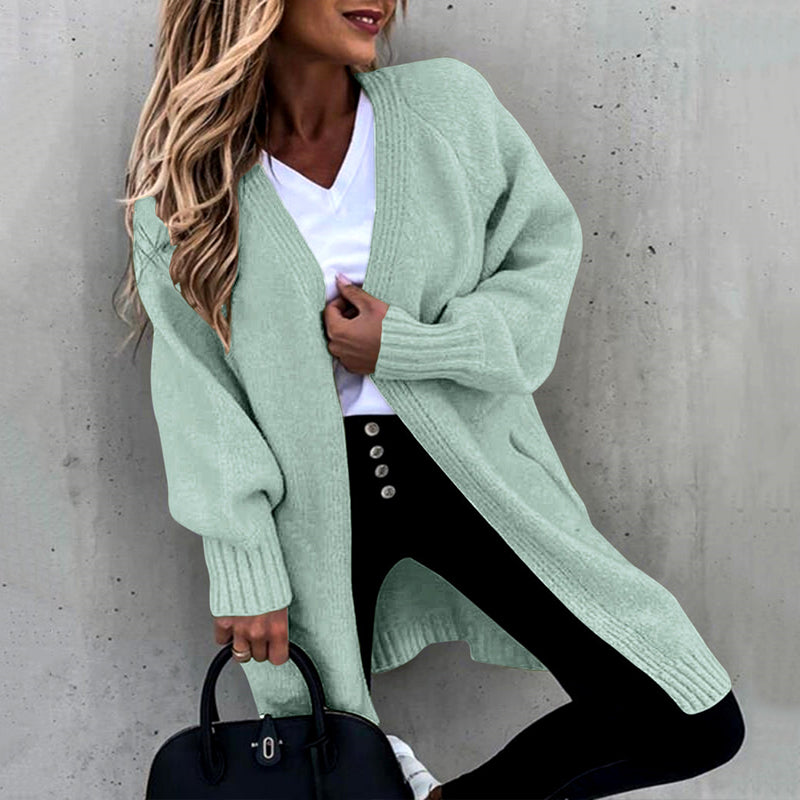 Loose Mid-Length Sweater Cardigan