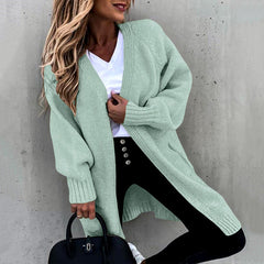 Loose Mid-Length Sweater Cardigan