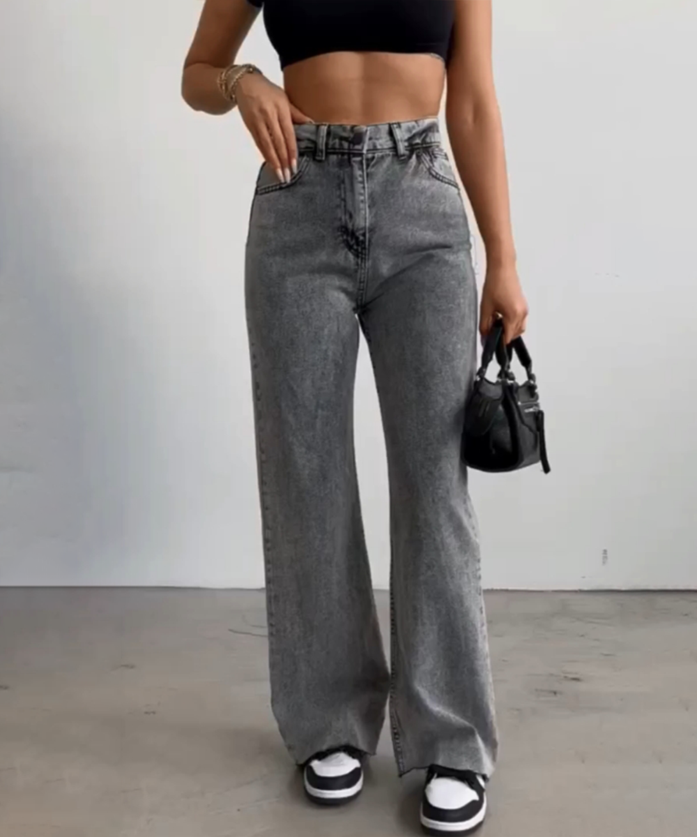 Women's Retro Fashionable Gray Jeans