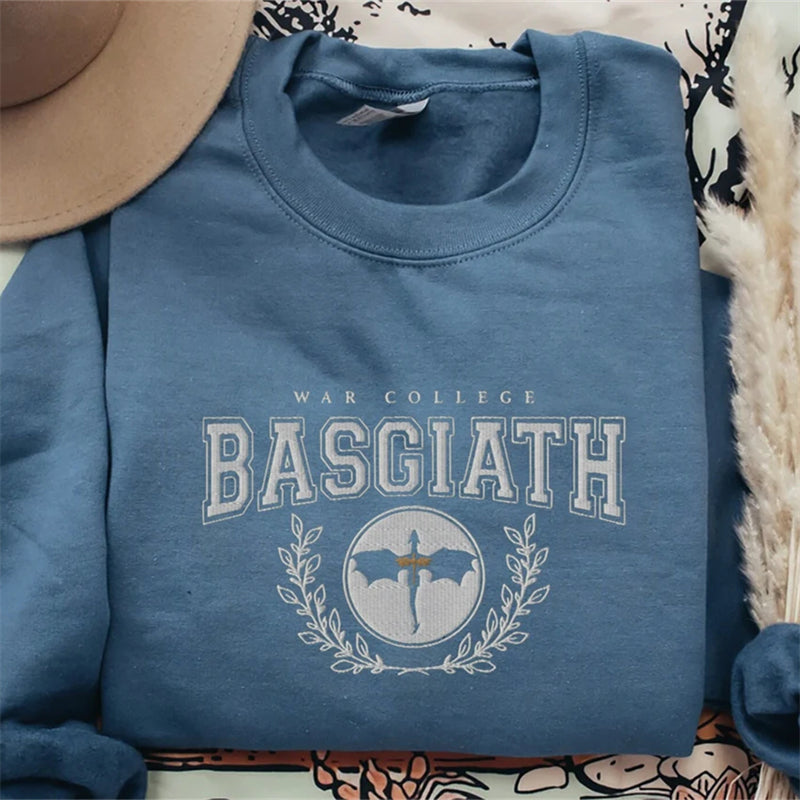 Romantic Fantasy War College Dragon Embroidered Sweatshirt