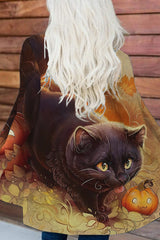 Cat Jack-o-lantern Casual Cardigan