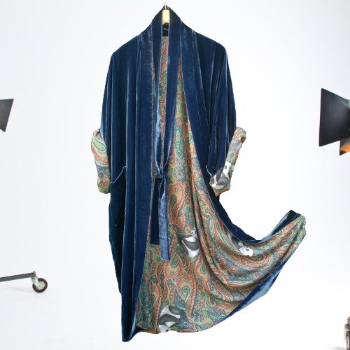 Fashion Casual Lined Printed Kimono Duster