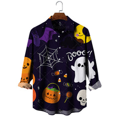 Men's Halloween Casual Long Sleeve Shirt