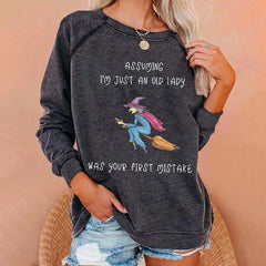 Assuming I'm Just An Old Lady Was Your First Mistake Halloween Sweatshirt