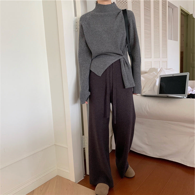 Retro Design Half Turtleneck  Sweater Top