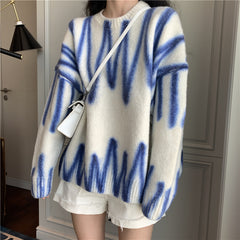 Women Printed Pullover Casual Sweater