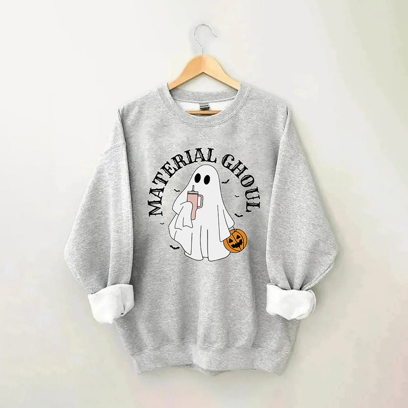 Material Ghoul Print Long Sleeve Sweatshirt