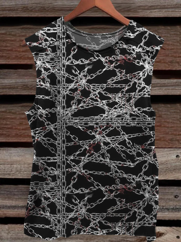 Bloody Metal Chains Pattern Men's Tank Top