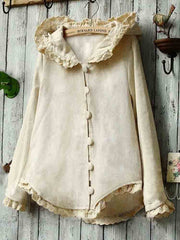 Comfy Wood Ear Edge Design Jacket