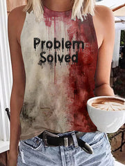 Women's Bloody Problem Solved Halloween Print Vest
