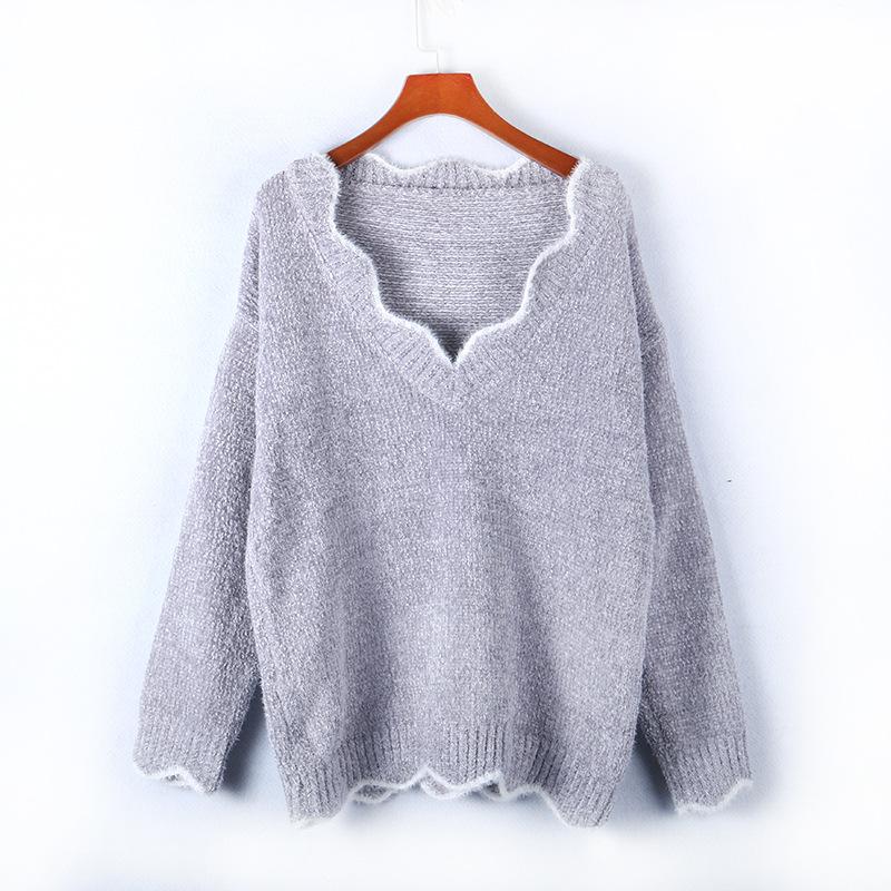 Mohair High Quality Wave Neck Sweater