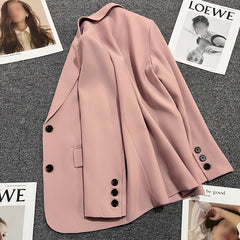 Casual Solid Button Lapel Blazer