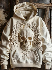 Men's Gothic Dark Skull Halloween Printed Hoodie