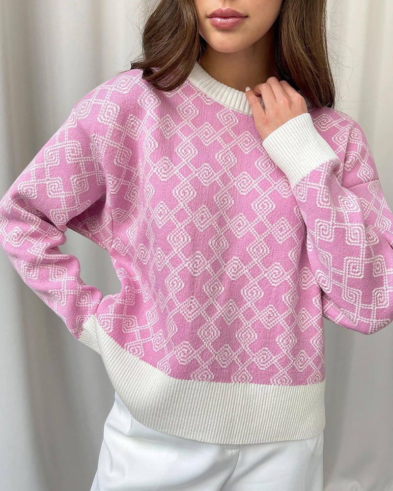 Chic on-trend jacquard sweater