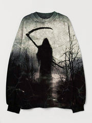 Nightmare Grim Reaper Art Washed Sweatshirt