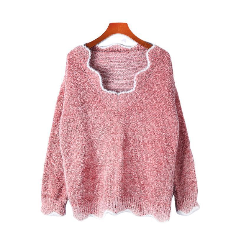 Mohair High Quality Wave Neck Sweater