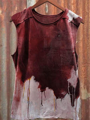 Halloween Strange Blood Dark Horror Gothic Vintage Art Print Tank Top