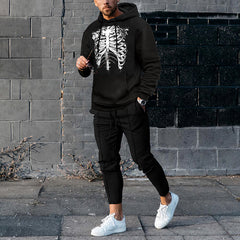 Halloween Skeleton Tracksuit Two Piece Set