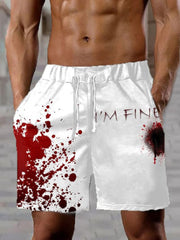 Men's Bloodstain I'm Fine Printed Shorts