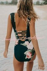 Bali Dreams Mesh Panel Strappy Back One Piece Swimsuit