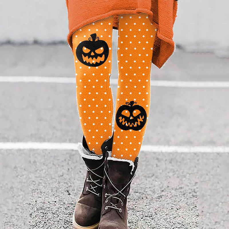 Women's Halloween Pumpkin Print Leggings