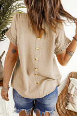 Women's Fashion Swiss Dot Lace Splicing Top