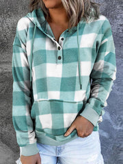 Halloween Vintage Check Print Hoodie