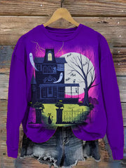 Cats and Haunted House Halloween Sweatshirts