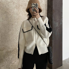 Vintage Stand-up Collar Short Cardigan Jacket