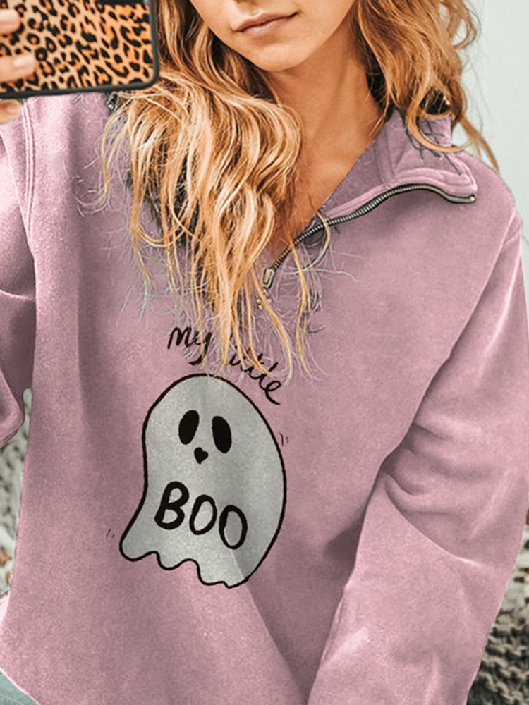 My Little Boo Print Sweatshirt