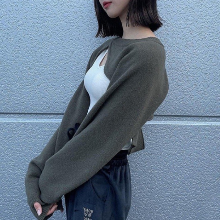 Sweater Women Cardigan Vest Two Pieces Set Irregular Top Women