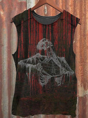 Unisex Skull Print Casual Tank Top