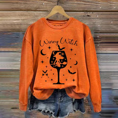 Funny Halloween Winey Witch Casual Sweatshirt