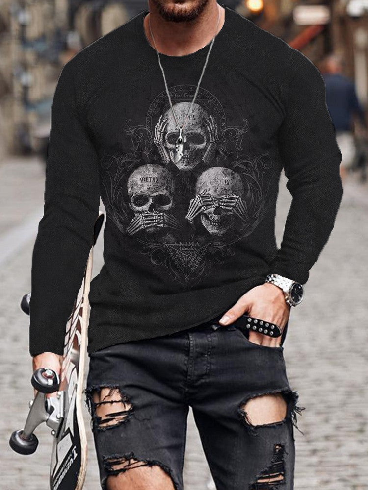 Halloween Skull Long Sleeve T-Shirt