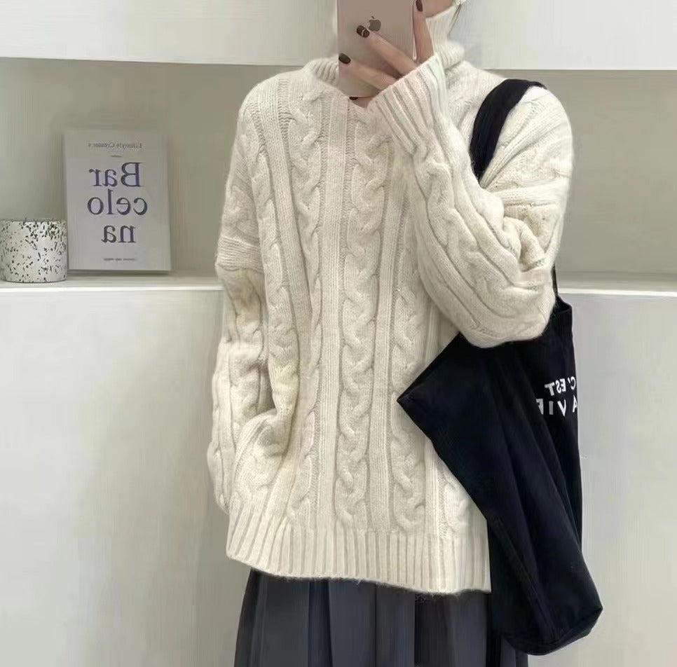 Retro Twist Lazy Loose Sweater