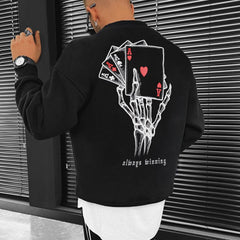Halloween Men's Poker Print Sweatshirt