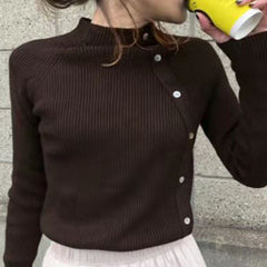 Half turtleneck slim fit knitted sweater