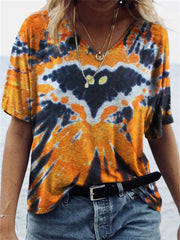 Spooky Bat Halloween Inspired Tie Dye T Shirt