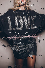 Lots of Love for You Sequin Loose Pullover Top
